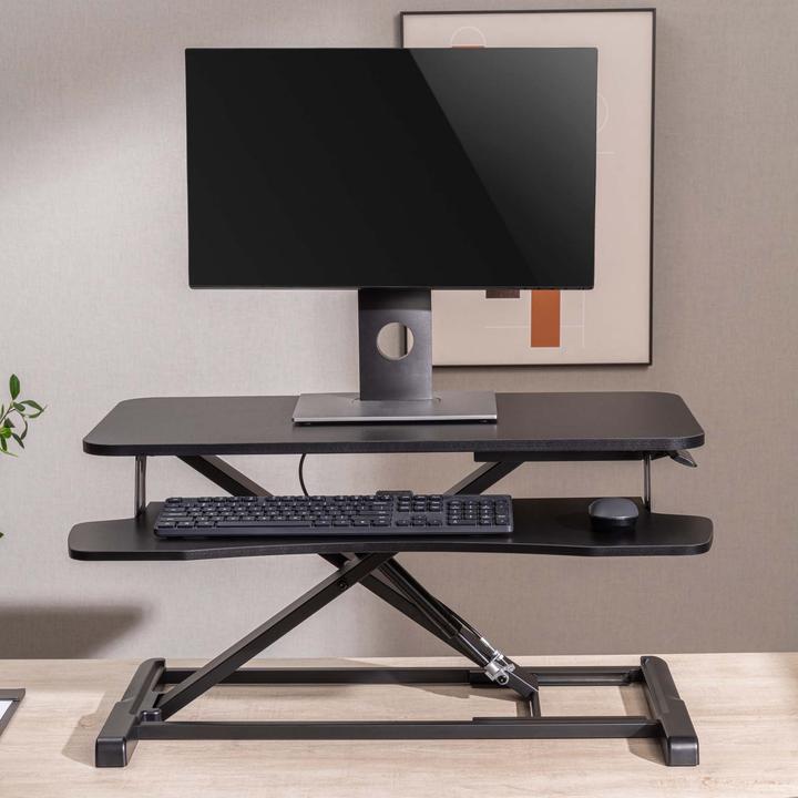 Image du produit Toboli Support PC Assis Debout 80x40cm Réglable Hauteur ergonomique Ordinateur portable Écran Bureau Poste