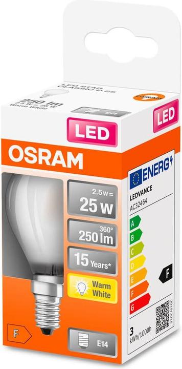 Immagine prodotto Osram Star Classic P25 (E14, 2.50 W, 250 lm, 1 x, F)