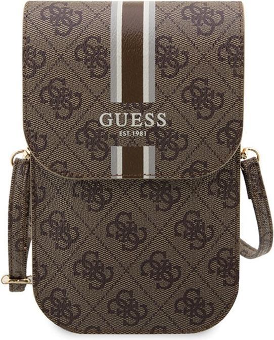 Immagine prodotto Guess Borsa telefonica con strisce stampate in PU 4G - marrone