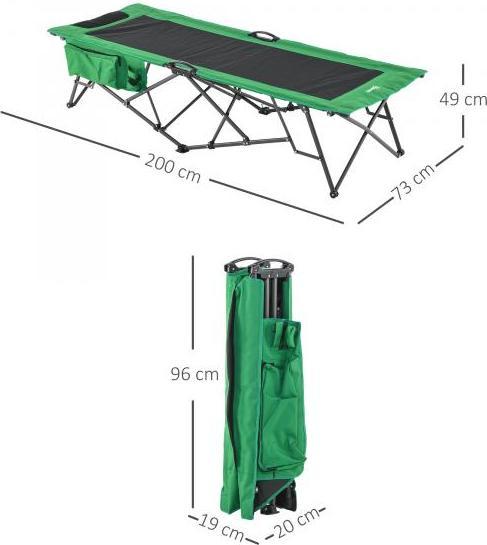 Immagine prodotto Outsunny Lettino da campeggio con tasca laterale