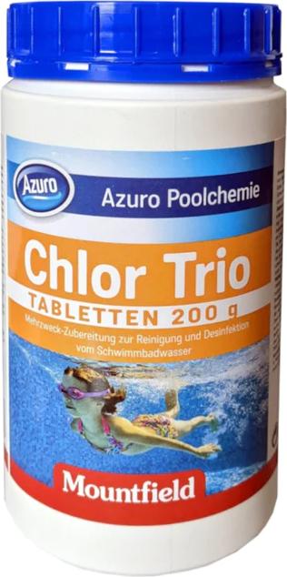 Image du produit Mountfield Azuro Chloro Trio galets multifonctions incluant floculant/algicide/virucide 1 kg