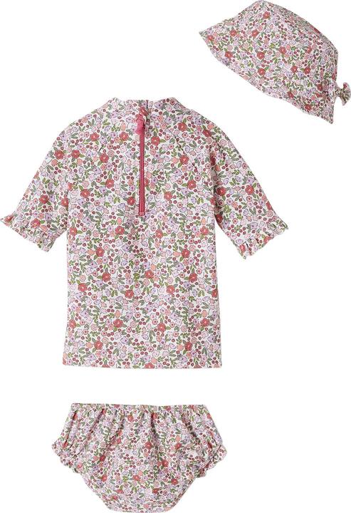 Vertbaudet Mädchen Baby-Set mit UV-Schutz: Shirt, Badehose & Sonnenhut Oeko-Tex