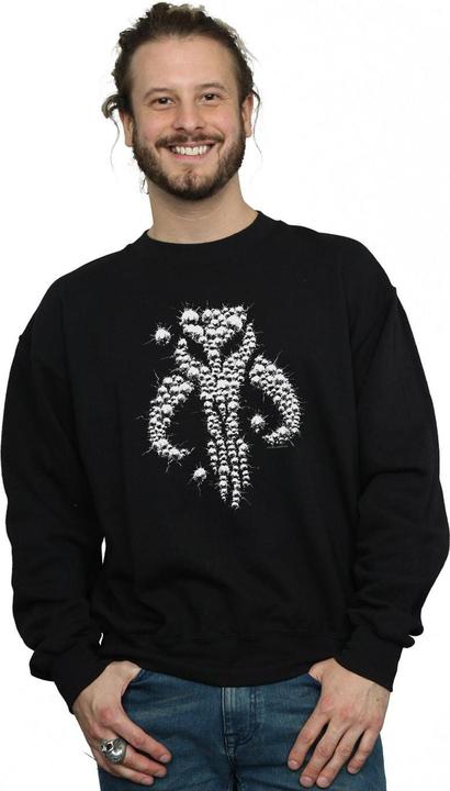 Actual product image Star Wars Mens The Mandalorian Blaster Skull Sweatshirt (S)