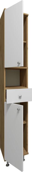 Produktbild VCM Holz Badmöbel Hochschrank Badregal Badschrank Badezimmer Schublade Regal Nilosi (30 x 31 x 185 cm)
