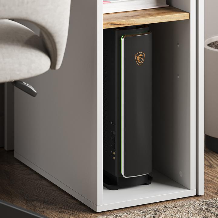 Image du produit Vichy PC-Schrank Tomy, Weiss/Goldkraft Eiche, 28.5 x 50 cm mit 2 offenen Fächern