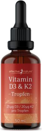 Effective Nature Vitamin D3 K2 Öl (1 Stück, Öl)