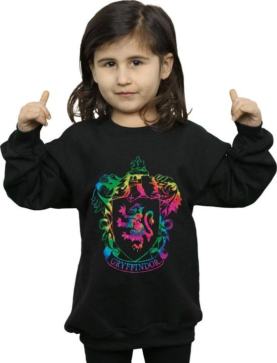 Actual product image Girls Gryffindor Crest Tie Dye Infill Sweatshirt (140, 146)