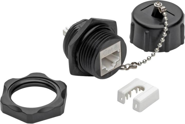 Actual product image Eaton Keystone Jack Cat6/Cat5e RJ45 Shielded Dust Cap Industrial - 110 Punch Down IP68 TAA (RJ45)
