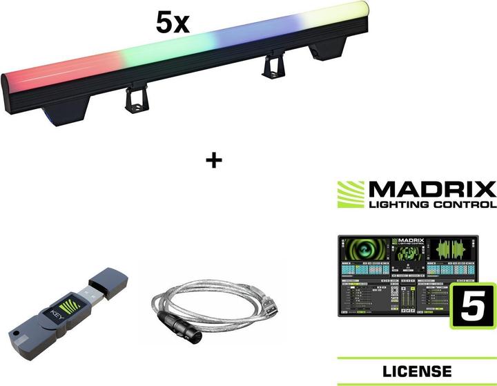 Immagine prodotto Eurolite Set 5x LED PT-100/32 Pixel DMX Tube + Software Madrix