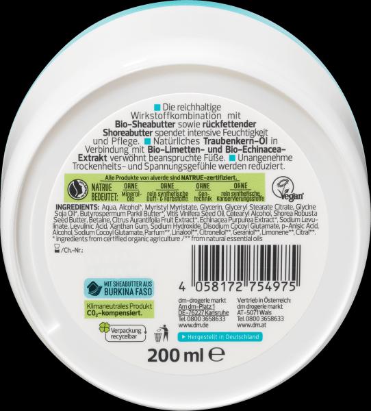 Image du produit dm alverde Beurre pour les pieds Citron vert Echinacea (Crème et gel pour les pieds, 200 ml)