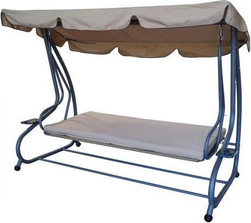 Actual product image Degamo Hollywood swing MIAMI 4-seater, grey / cream, with reclining function