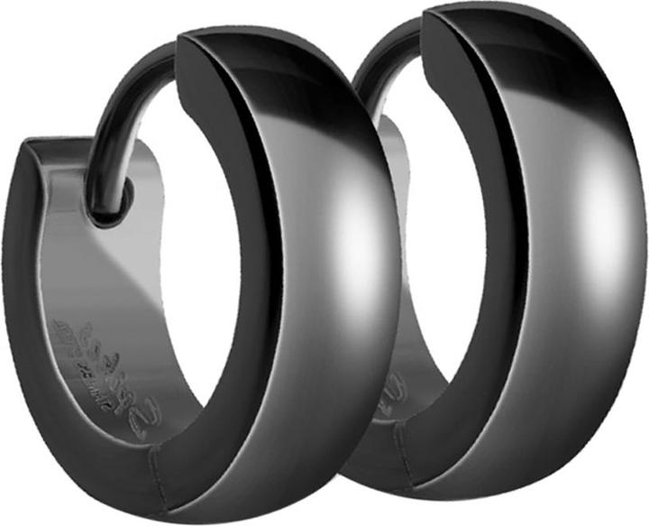 Star Piercing Ohrring zum Klappen abgerundet schwarz (Chirurgenstahl 316L, ohne Messing)