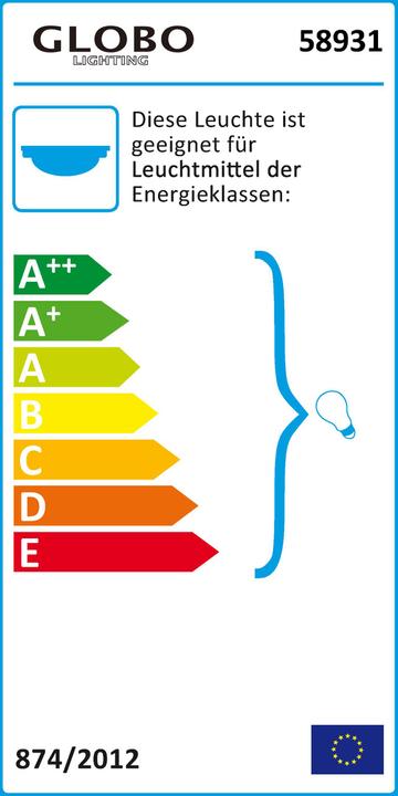 Energie-Label Globo Stehleuchte Blade (E14)