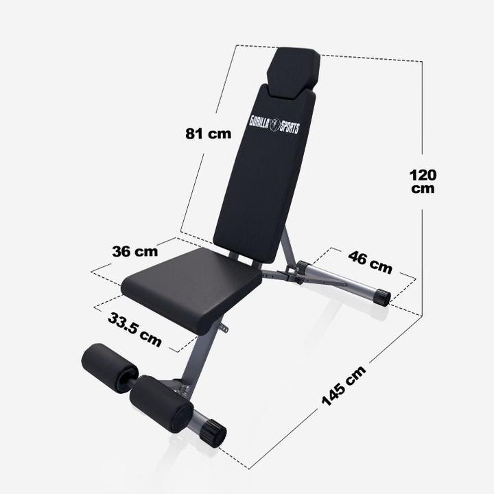 Produktbild Gorilla Sports Faltbare Hantelbank