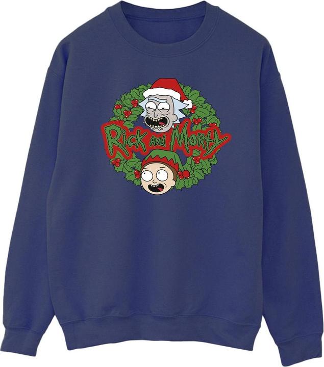 Rick And Morty Christmas Wreath Sweatshirt (XL)