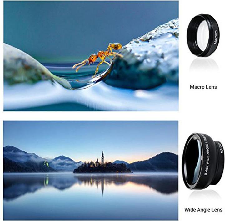 Immagine prodotto PhoneLook 2 in 1 lenti intercambiabili per fotocamera smartphone macro e grandangolo universali