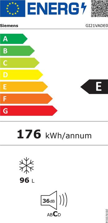 Energy Label Siemens GI21VADE0 (Installation, 96 l)