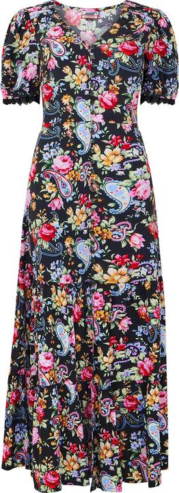 Actual product image Joe Browns PETITE Lace Trim Floral Maxi Dress (36)