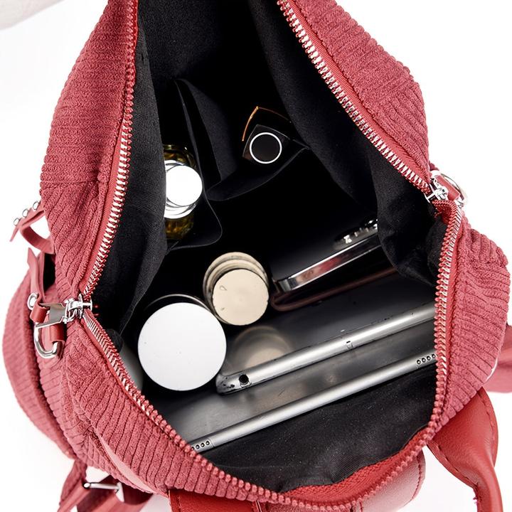 Produktbild Only-Bags.Store Schicker Cord-Rucksack - geräumig & vielseitig mit verstellbaren Riemen, Reissverschluss für den