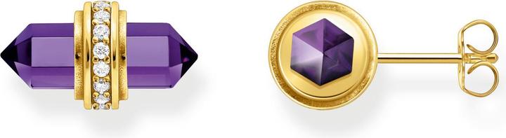 Image du produit Thomas Sabo Boucles d'oreilles avec cristal Onyx violet doré (Argent sterling 925, Or jaune 750 plaqué or)