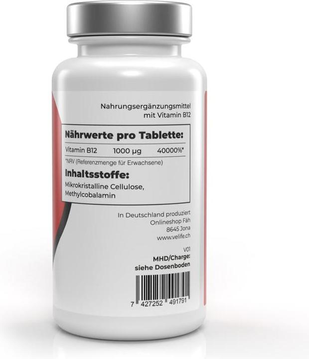 Immagine prodotto VeLife Vitamina B12 Tabl (180 Pezzo/i, Pillole, 81 g)
