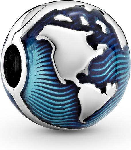 Pandora Globe Clip Charm (Silber 925, Emaille)