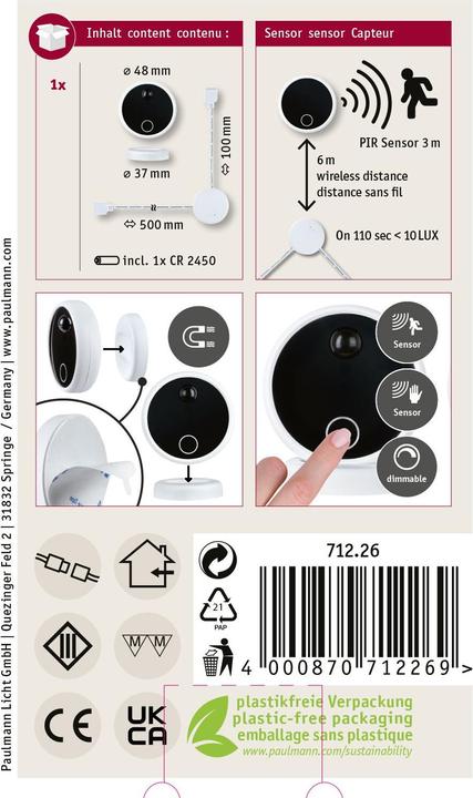 Produktbild Paulmann MaxLED Wireless PIR & Touch Sensor Set