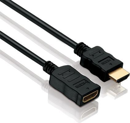 Immagine prodotto Tecline Cavo di prolunga HDMI, Alta Velocità con Ethernet, placcato oro, HDMI St. A / Bu. A, 1,0 m Alta (1 m, HDMI)