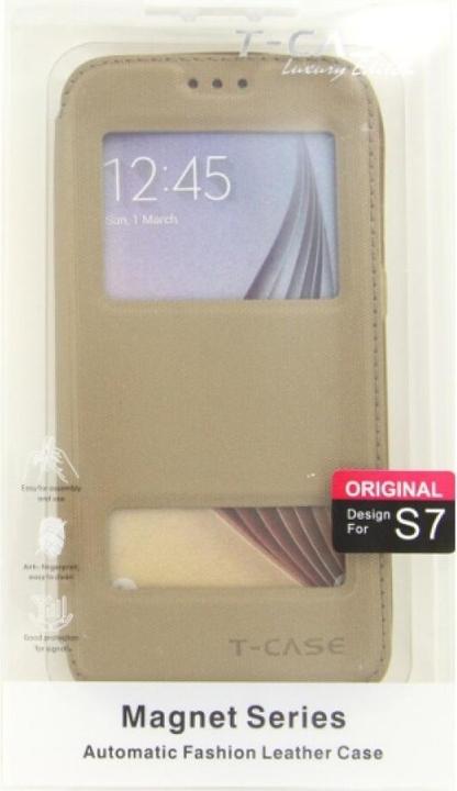 Produktbild T Case T-CASE Lux Magnet FlipCase Samsung Galaxy S7 Gold (Samsung Galaxy S7)