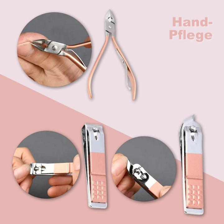 Immagine prodotto Hermex Set per manicure e pedicure Forbici per unghie Taglia unghie Punti neri