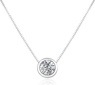 Actual product image Agato Silver necklace with clear zircon AGS1579/47-W