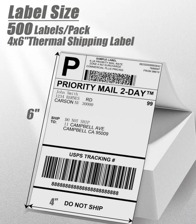 Productafbeelding Phomemo Versandetiketten 10,2 x 15,2 cm für PM-246/PM-246 Pro (500 Stk.)