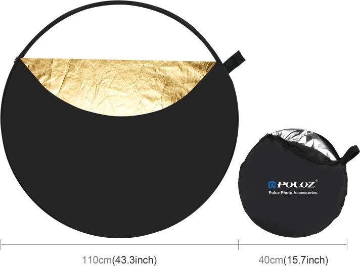 Image du produit Puluz Réflecteur pliable Système 5 en 1 (Réflecteur rabattable, 110 cm)