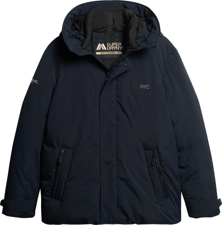 Superdry Jas City Padded Hooded Jacket M5011817a 02a Black Mannen Maat - XXL (XXL)