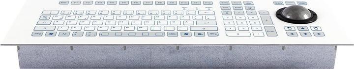 Actual product image Gett IndoDur foil-coated keyboard with aluminium trackball front panel with threaded bolts and (DE, Cable)