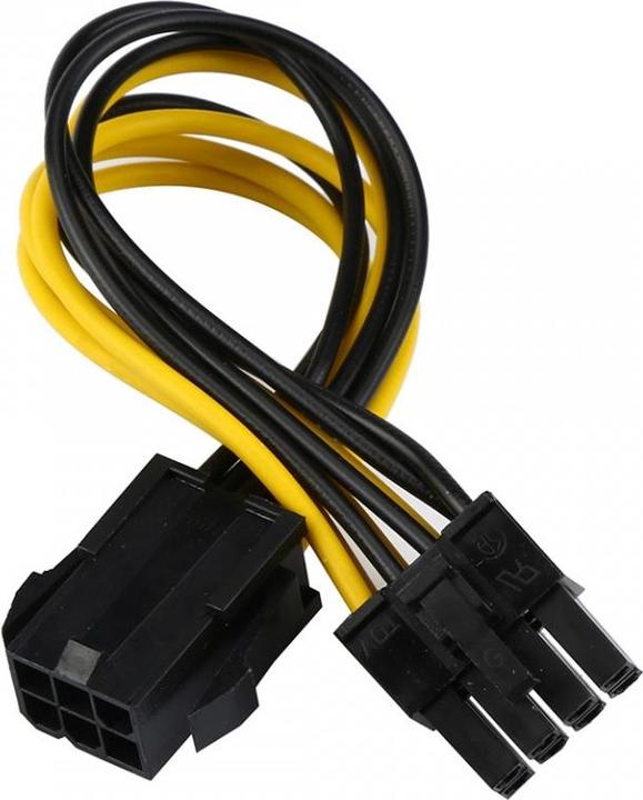 PowerGuard PCI-E 6-Pin zu 8-Pin GPU Grafikkarten Adapter Strom Kabel 12cm