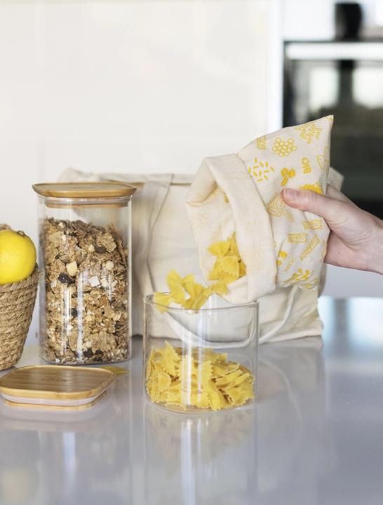 Actual product image Pebbly Organic cotton bag M yellow, 20x25 cm
