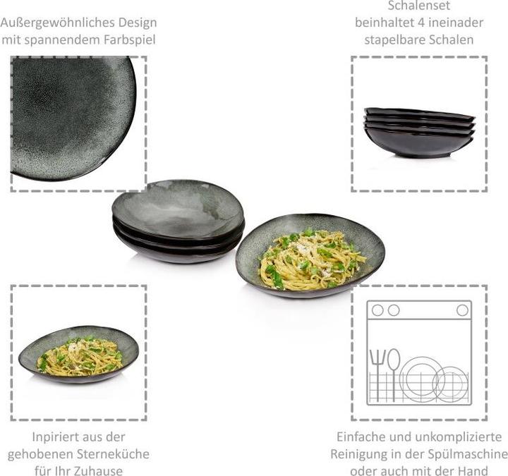 Immagine prodotto Sänger Geschirr Set di ciotole per pasta Copenhagen (24 cm, 1 l, 4 x)