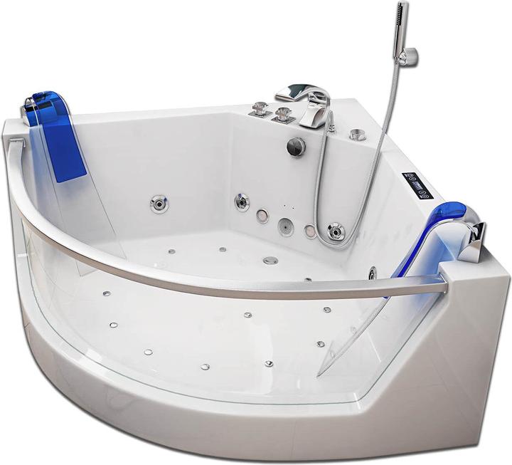Produktbild Home Deluxe Whirlpool Badewanne mit LED Lichttherapie NAUTICA L - 140x140cm (140 cm, 140 cm)