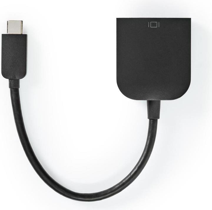 Actual product image Nedis USB Adapter USB 3.2 Gen 1 USB-CT Male VGA Female 5 Gbps 0.20 m Round Nickel Plated PVC Black P (USB, 20 cm)