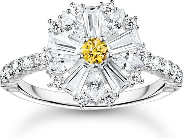 Image du produit Thomas Sabo Cocktailring Blume Lovely Daisy mit Steinen Silber (54, Argent 925)