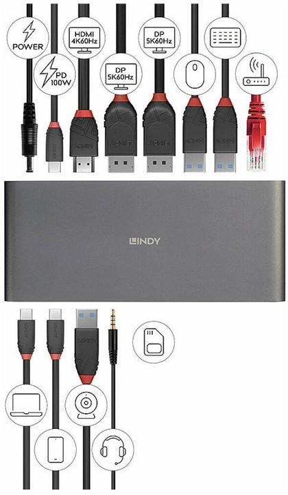 Produktbild Lindy USB 3.2 Typ C Laptop Docking Station (USB-C, 3 Ports)