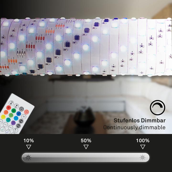 Produktbild Briloner Magic RGB-LED Flexband, 3m, inkl. Musiksensor (300 cm, Indoor)