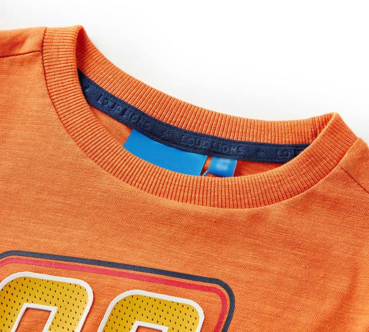 Image du produit VidaXL T-shirt manches longues enfant orange foncé 104,Matière : 100 (104)