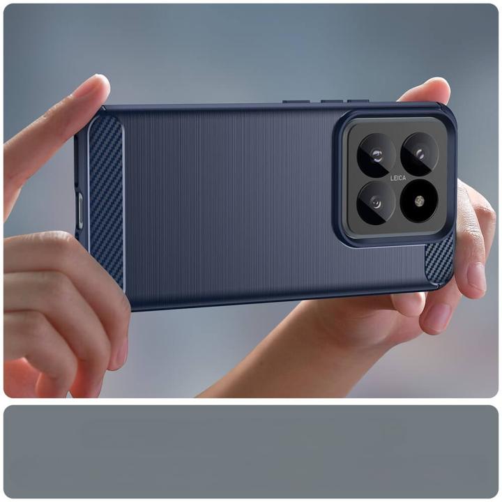 Produktbild Cover-Discount Xiaomi 14 Pro - Metall Carbon Look Hülle blau (Xiaomi 14 Pro)