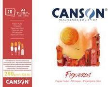 Actual product image Canson Figueras" drawing paper pad, 380 x 460 mm, 290 gsm 10 sheets, linen texture, on the long side