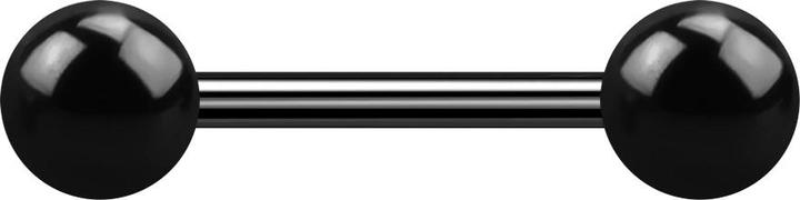 Star Piercing Barbell Innengewinde schwarz mit zwei Kugeln (Titan G23)
