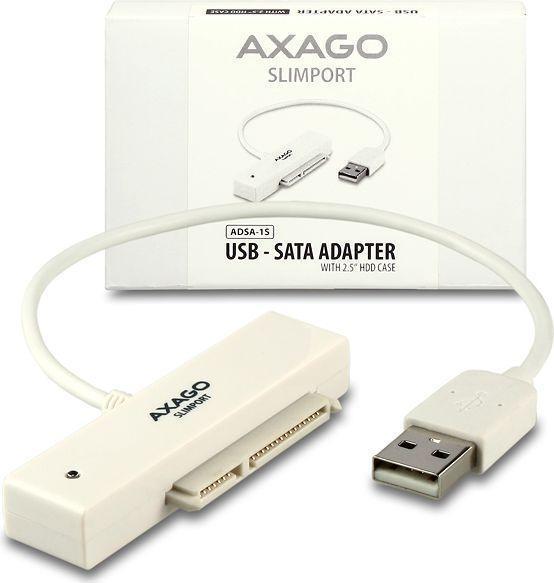 Produktbild Axagon ADSA-1S6 SLIMPort Adapter, USB 2.0, 2,5" SSD/HDD, SATA - mit Case (2.5")