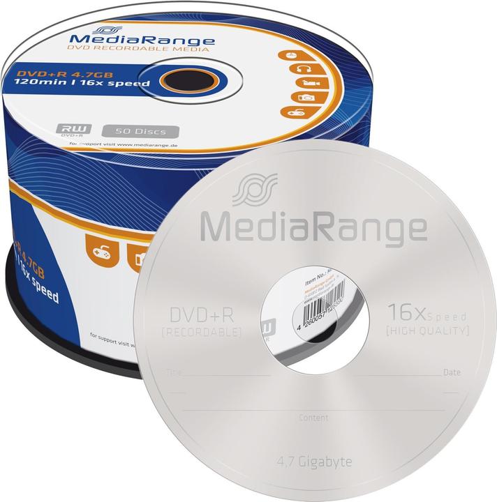 Image du produit MediaRange DVD+R 4.7GB, broche de 50 pièces (50 x)