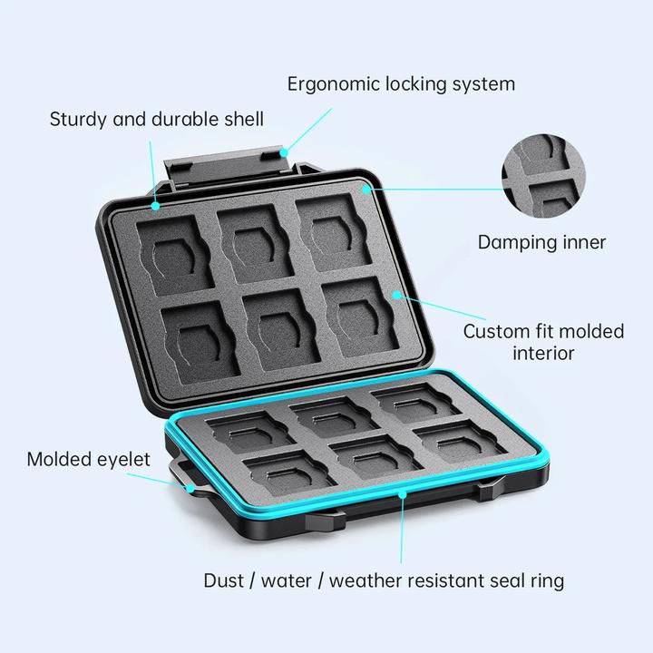 Produktbild Only-Bags.Store Speicherkartenhülle Micro SD Card Storage Holder Case Waterproof Soft Lining for HDD/CF/SD Card